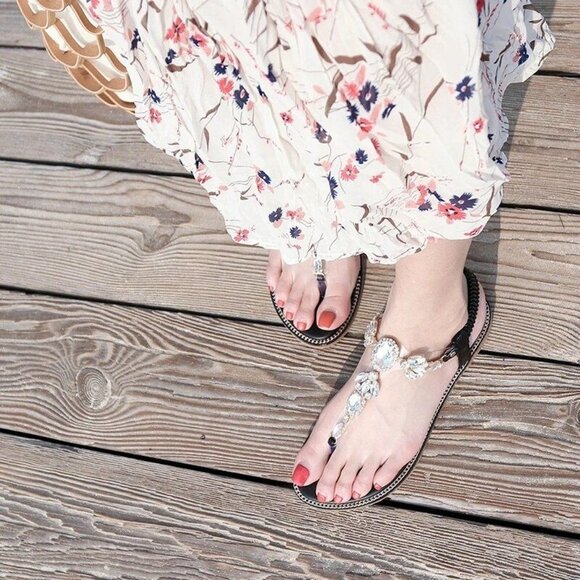 New Diamond Bohemian Sandals in White Size EU 37 (US‎ 7) - Picture 1 of 8